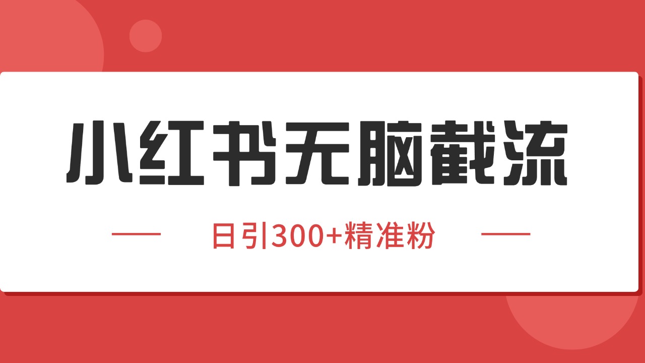 小红书截流同行客源，独家野路子获客玩法 日引200+暴力获客-佳腾网赚