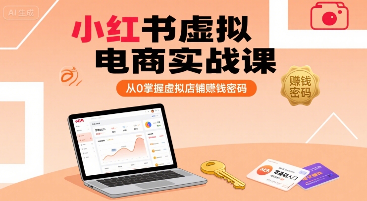 小红书虚拟电商实战课，从0掌握虚拟店铺賺钱密码-佳腾网赚