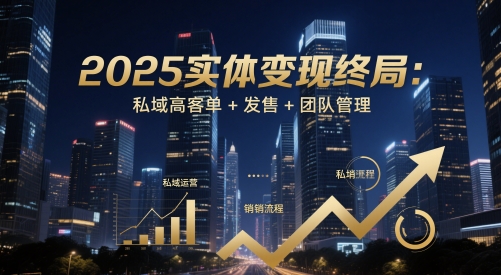 2025实体变现终局：私域高客单+发售+团队管理-佳腾网赚