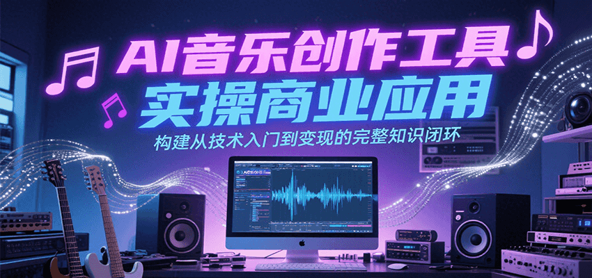 AI音乐创作工具实操商业应用，构建从技术入门到变现的完整知识闭环-佳腾网赚