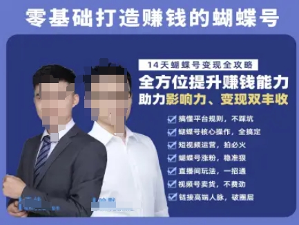 蝴蝶号专栏-视频号运营教程，零基础打造挣钱的蝴蝶号，14天蝴蝶号变现全攻略-佳腾网赚