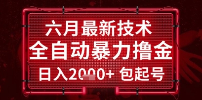 六月最新技术全自动暴力撸金，稳定日入2k+包起号，长期稳定【揭秘】-佳腾网赚