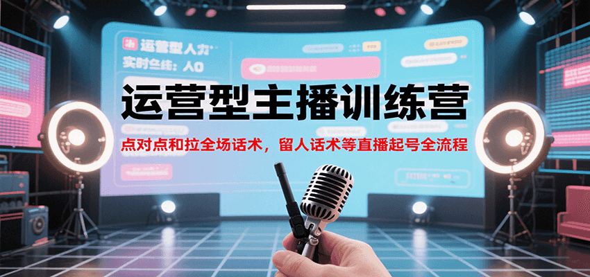 运营型主播训练营，点对点和拉全场话术，留人话术等直播起号全流程(更新7月)-佳腾网赚