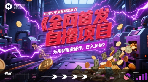 全网首发，2025年最新稳定暴力全自动自撸项目，无限制批量操作，日入多张【揭秘】-佳腾网赚
