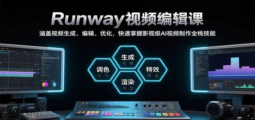 Runway视频编辑课，涵盖视频生成、编辑、优化，快速掌握影视级AI视频制作全栈技能-佳腾网赚
