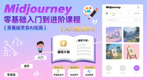 midjourney零基础入门到进阶课程，零基础学会AI绘画-佳腾网赚