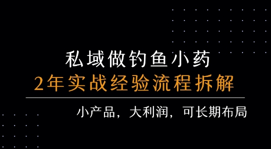 私域做钓鱼小药 每单利润3张+ 详细流程拆解-佳腾网赚