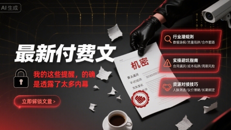 最新付费文：我的这些提醒，的确是透露了太多内幕-佳腾网赚