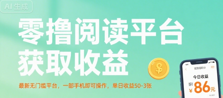 零撸阅读平台获取收益，最新无门槛平台，一部手机即可操作，单日收益50-3张【揭秘】-佳腾网赚