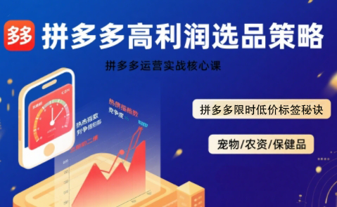 久号老师·拼多多选品暴利技术实战课-佳腾网赚