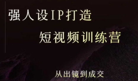 强人设ip打造课，8月​最新5天短视频ip训练营，从出镜到成交-佳腾网赚