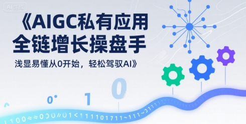 AIGC私有化应用全链增长操盘手，浅显易懂从0开始，轻松驾驭AI-佳腾网赚