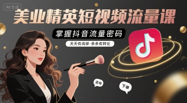 美业精英短视频流量课，掌握抖音流量密码，天天有询单，条条有转化-佳腾网赚