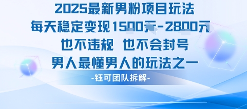 2025最新男粉项目玩法每天变现1k+也不违规也不会封号男人最懂男人的玩法-佳腾网赚