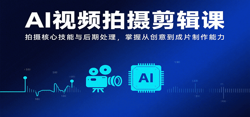 AI视频拍摄剪辑课，拍摄核心技能与后期处理，掌握从创意到成片制作能力-佳腾网赚