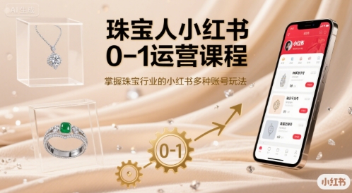 珠宝人小红书0-1运营课程，掌握珠宝行业的小红书多种账号玩法-佳腾网赚