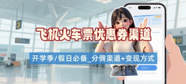 学生党必看！机票火车票优惠券申请渠道 + 项目打法，开学季节日速存-佳腾网赚