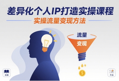 差异化个人IP打造实操课程，实操流量变现方法-佳腾网赚