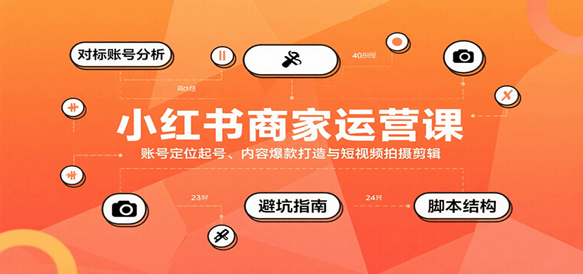 小红书商家运营课，账号定位起号、内容爆款打造与短视频拍摄剪辑-佳腾网赚