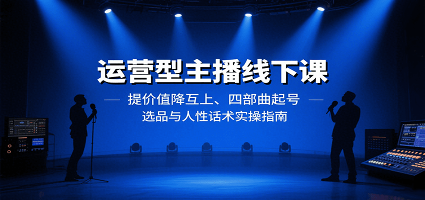 运营型主播线下课：提价值降互上、四部曲起号、选品与人性话术实操指南-佳腾网赚