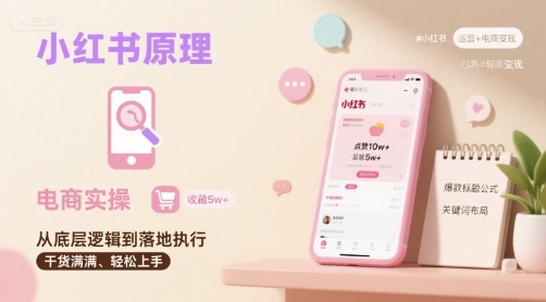 小红书原理以及详细实操流程，小红书电商教程-佳腾网赚