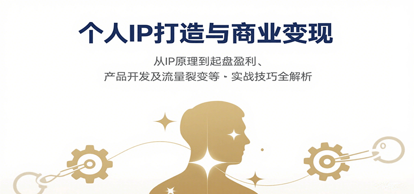 个人IP打造与商业变现，从IP原理到起盘盈利、产品开发及流量裂变等实战技巧全解析-佳腾网赚