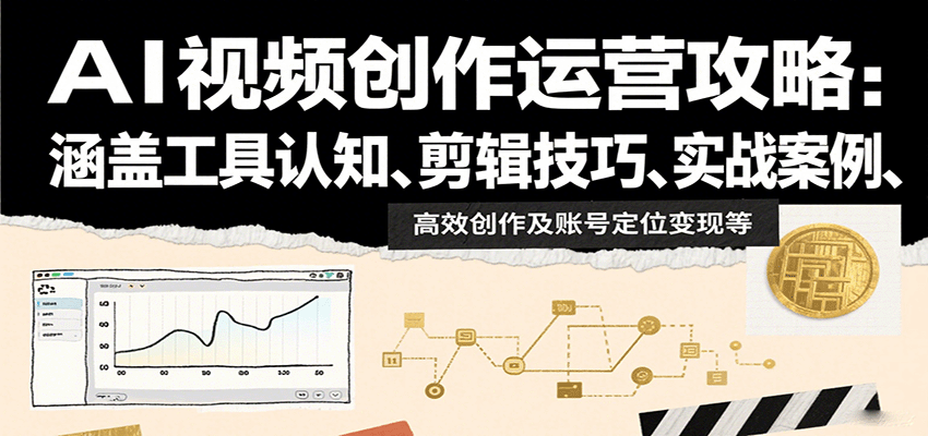 AI视频创作运营攻略：涵盖工具认知、剪辑技巧、实战案例、高效创作及账号定位变现等-佳腾网赚