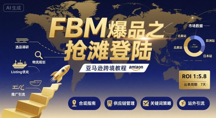 FBM爆品之抢滩登陆-亚马逊跨境教程-佳腾网赚
