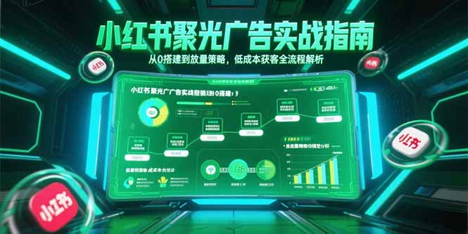 小红书聚光广告实战指南，从0搭建到放量策略，低成本获客全流程解析-佳腾网赚