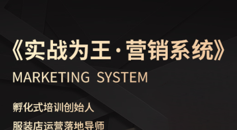 老杨·服装老板必修课《实战为王-营销系统》实现业绩被动式增长-佳腾网赚