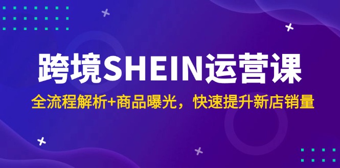跨境SHEIN运营课，全流程解析+商品曝光，快速提升新店销量-佳腾网赚