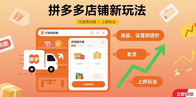 拼多多店铺新玩法，代发供应链上拼玩法-佳腾网赚