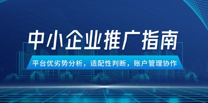 中小企业竞价推广指南，平台优劣势分析，适配性判断，账户管理协作-佳腾网赚