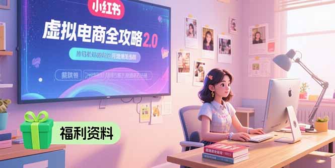 虚拟电商全攻略2.0，开店选品实操流程，账号定位、货源发布、笔记发布技巧-佳腾网赚