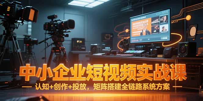 中小企业短视频实战课，认知+创作+投放，矩阵搭建全链路系统方案-佳腾网赚
