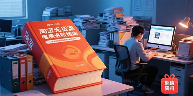 淘宝无货源电商进阶指南，包含新人课、进阶课，配套资料，蓝海选品等-佳腾网赚