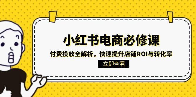 小红书电商必修课：付费投放全解析，快速提升店铺ROI与转化率-佳腾网赚