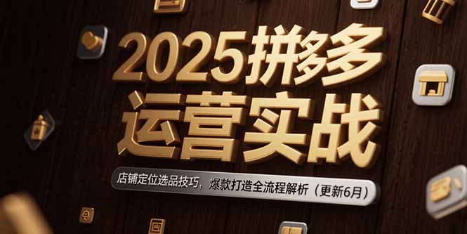 2025拼多多运营实战：店铺定位选品技巧，爆款打造全流程解析(更新6月-佳腾网赚