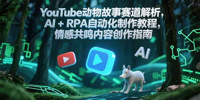 YouTube动物故事赛道解析，AI+RPA自动化制作教程，情感共鸣内容创作指南-佳腾网赚
