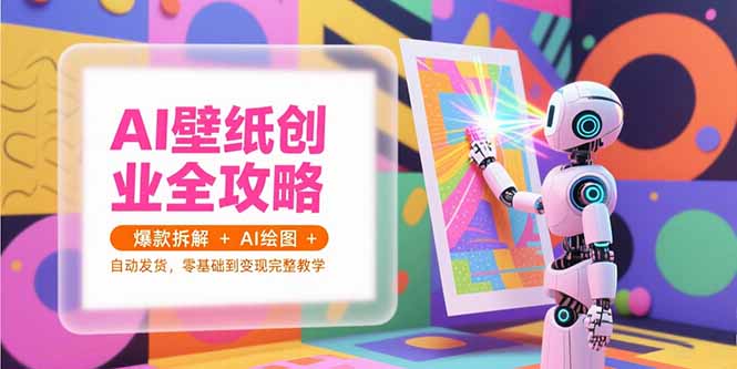 AI壁纸创业全攻略，爆款拆解+AI绘图+自动发货，零基础到变现完整教学-佳腾网赚