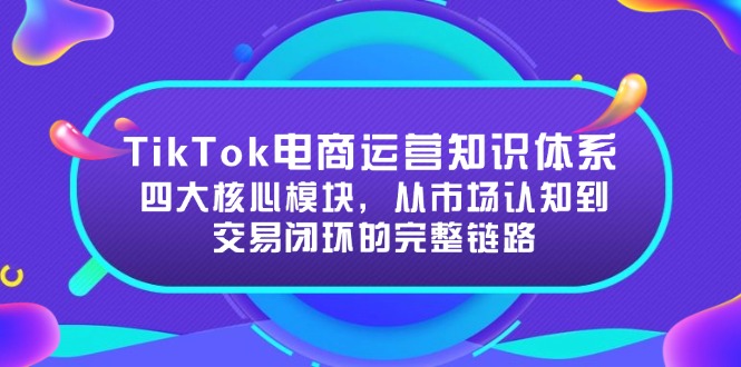 TikTok电商运营知识体系：四大核心模块，从市场认知到交易闭环的完整链路-佳腾网赚