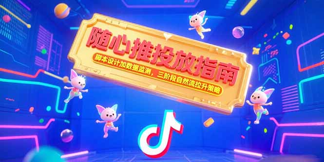 随心推投放指南，脚本设计加数据监测，三阶段自然流拉升策略-佳腾网赚