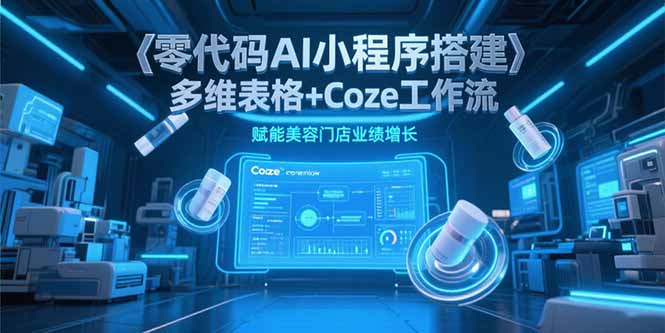 零代码AI小程序搭建，多维表格+Coze工作流，赋能美容门店业绩增长-佳腾网赚