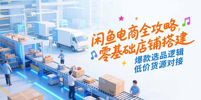 闲鱼电商全攻略，零基础店铺搭建，爆款选品逻辑，低价货源对接-佳腾网赚