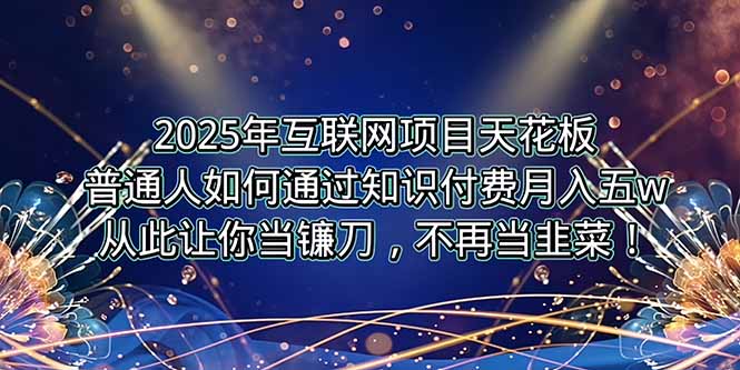 2025年互联网项目天花板，普通人如何通过卖项目实现逆风翻盘，月入5W＋！-佳腾网赚