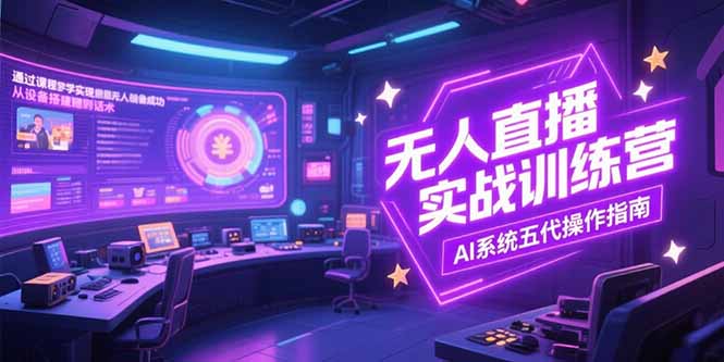 无人直播实操训练营，从设备搭建到话术，AI系统五代操作指南(7月更新-佳腾网赚