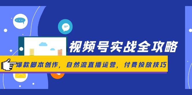 视频号实战全攻略，爆款脚本创作，自然流直播运营，付费投放技巧-佳腾网赚