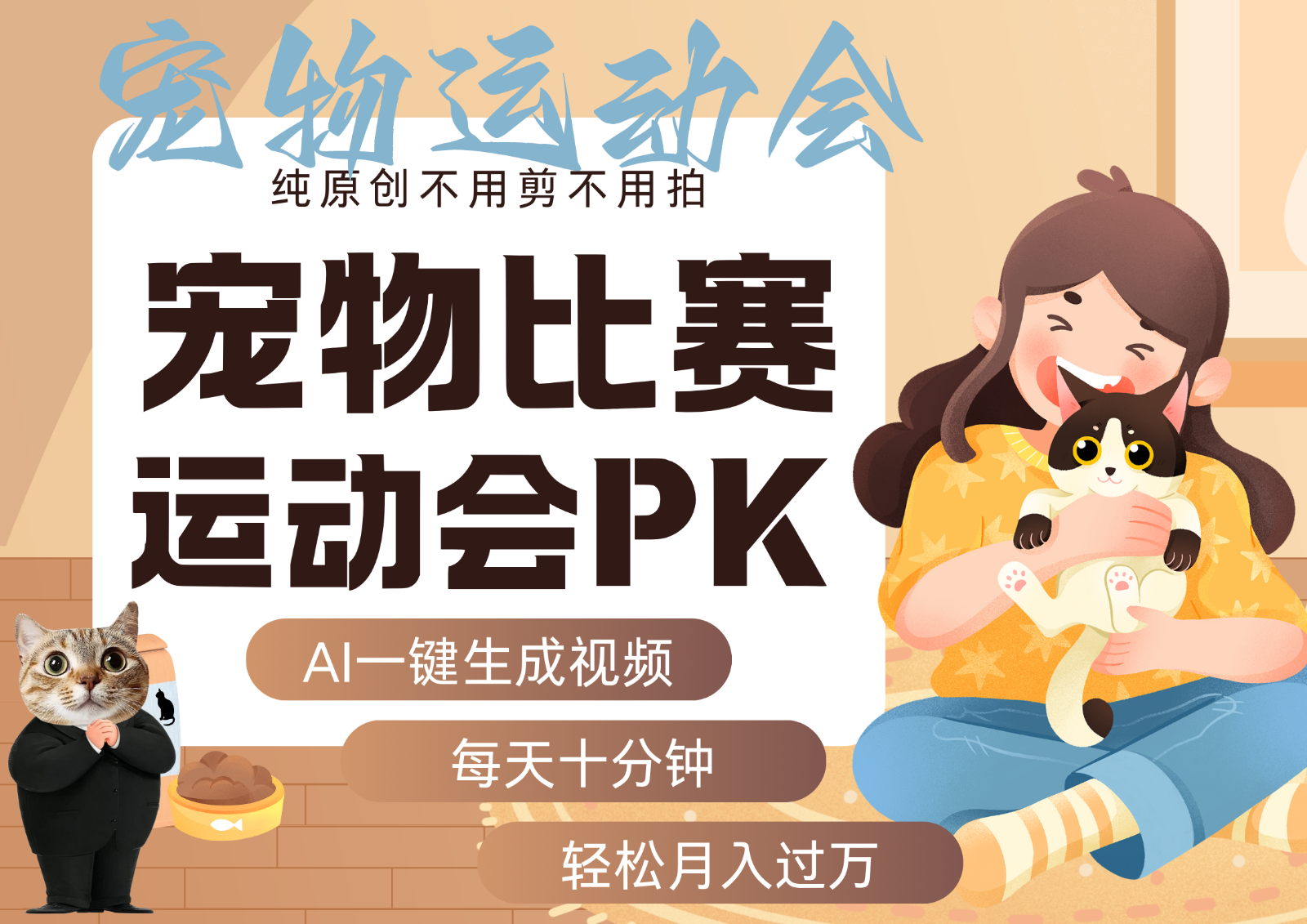 AI萌宠运动员跳水 射击 篮球 足球比赛 每天十分钟 附详细提示词文案库 代替做...-佳腾网赚