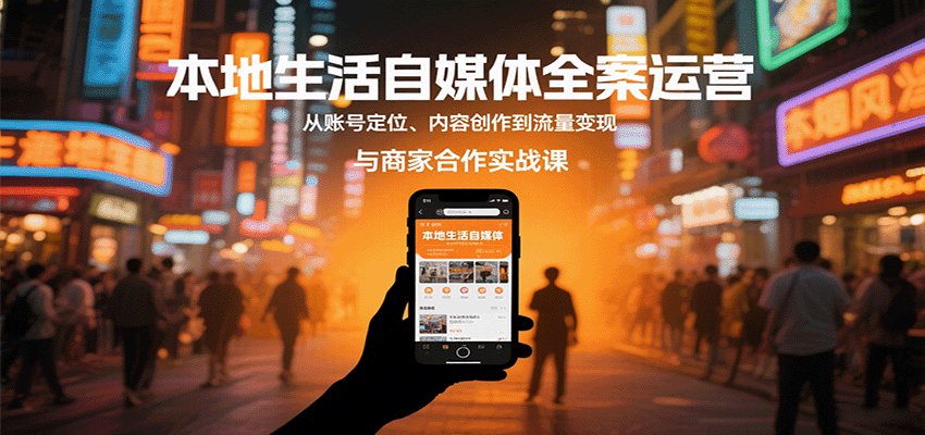 本地生活自媒体全案运营，从账号定位、内容创作到流量变现与商家合作实战课-佳腾网赚