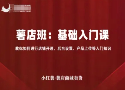小红薯薯店商城卖货，基础入门课，教你如何进行店铺开通、后台设置、产品上传等入门知识-佳腾网赚